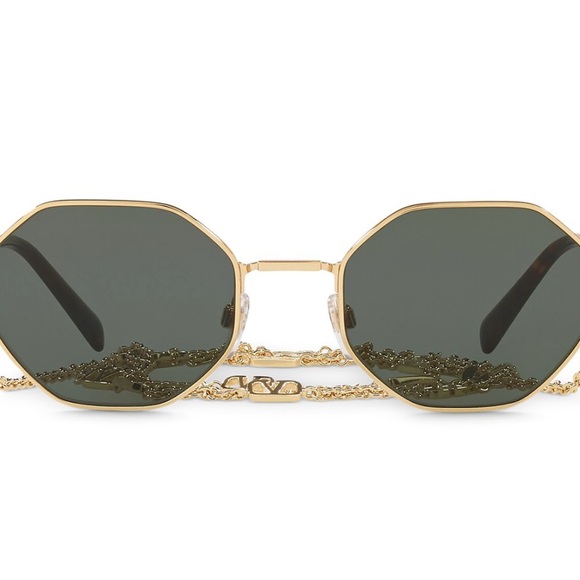 Valentino Gold and Black Sunglasses - Picture 4 of 6
